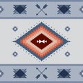 Navajo tribal vector seamless pattern. Native Indian ornament. Royalty Free Stock Photo